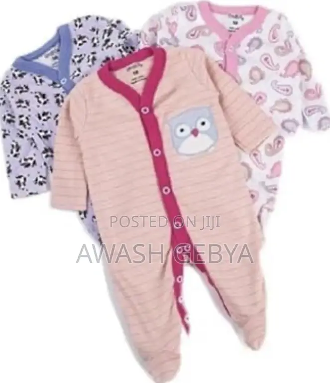 3-Piece Newborn Baby Foot(የዱባይ) Wrapped Jumpsuit