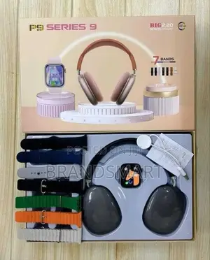 Smart Watch With Wireless Headset and 7 Straps