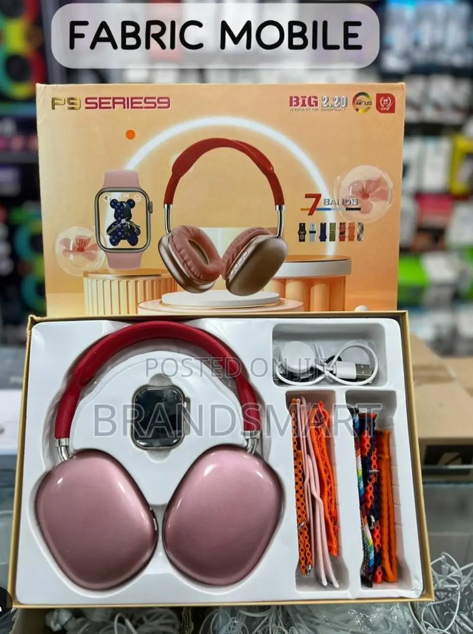 Smart Watch With Wireless Headset and 7 Straps