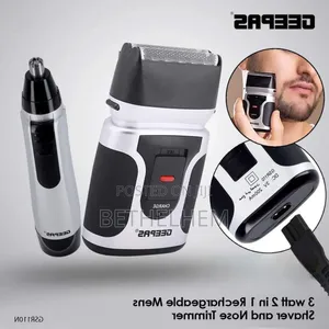 Geepas 2 in Men's Rechargeable Shaver With Nose Trimmer