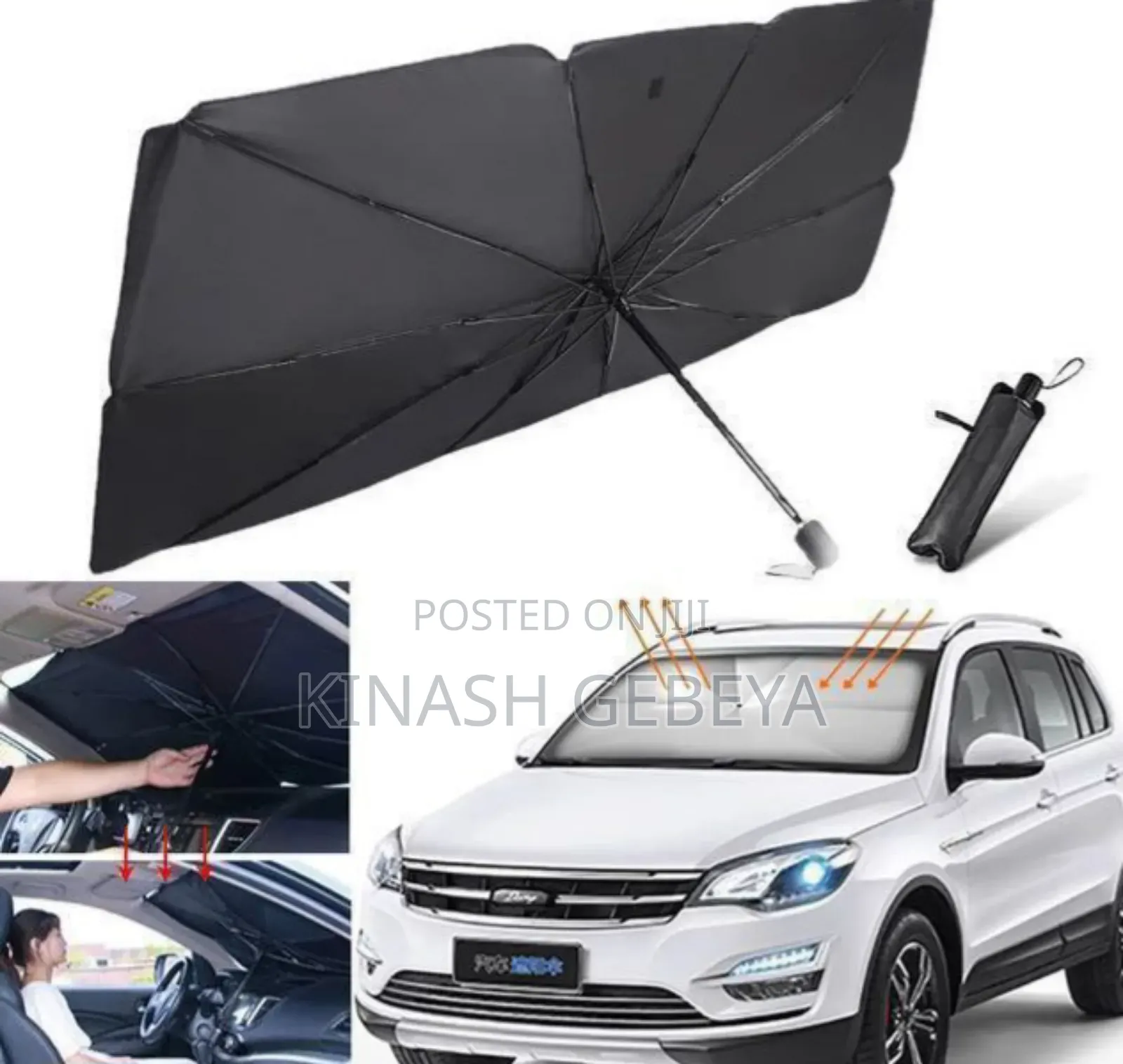 Foldable Car Sunshade Umbrella(የመኪና ፀሀይ መከላከያ)