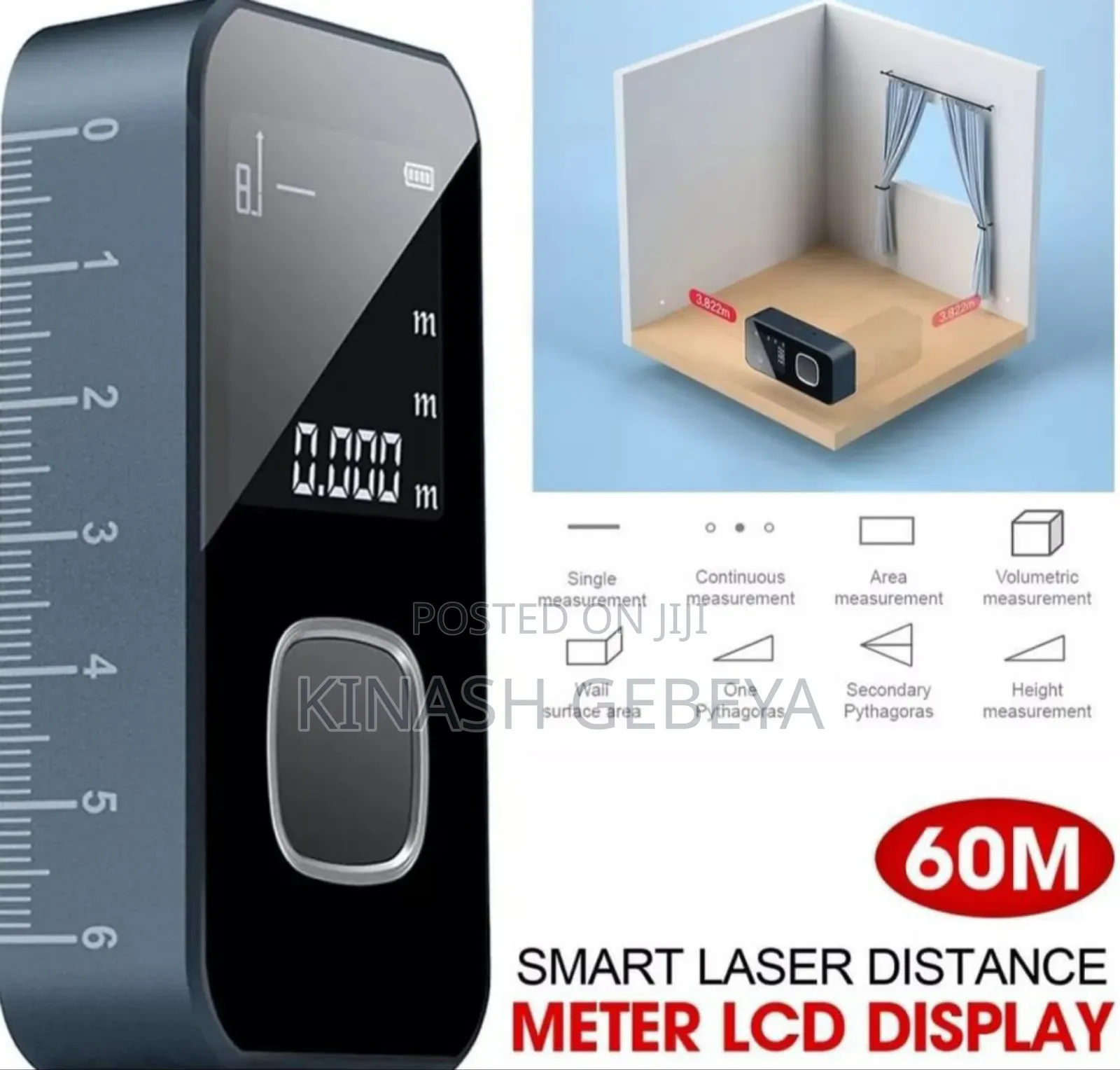 60 Meter Powerology Smart Distance Measurement Tool