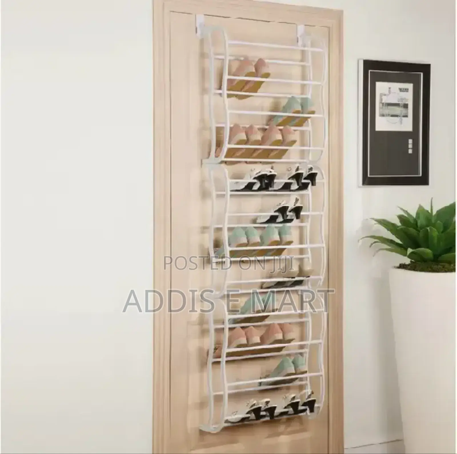 ከበር ጀርባ እንዲሁም ግድግዳ ላይ የሚታሰር Over The Door Shoe Rack