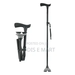 የራሱ መብራት ያለው ባለ አራት እግርfolding and Extendable Walking Cane