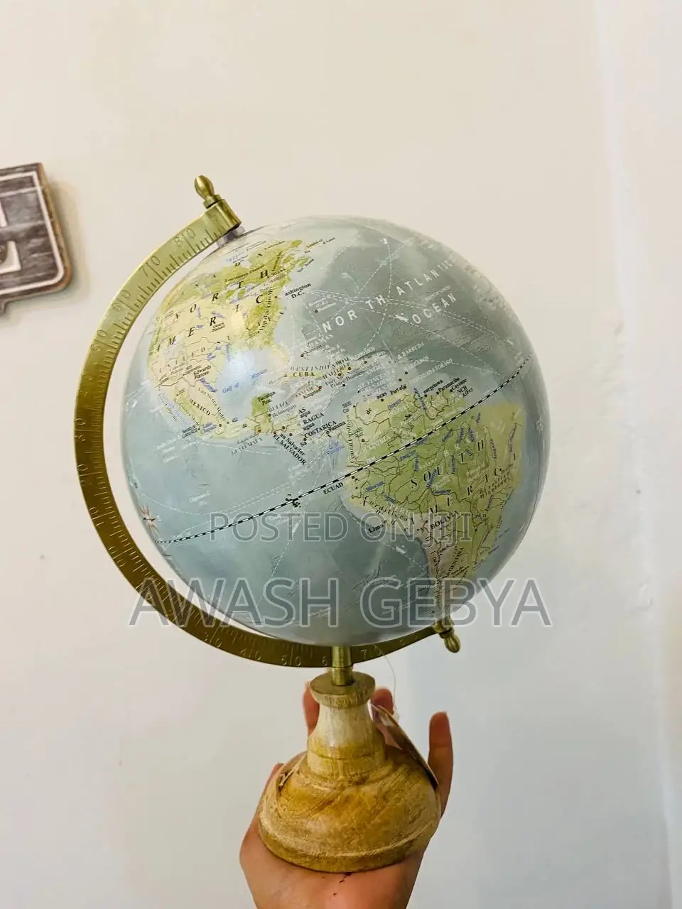 ለገና ስጦታ(Christmas Gift) Big World Globe on Wooden Base