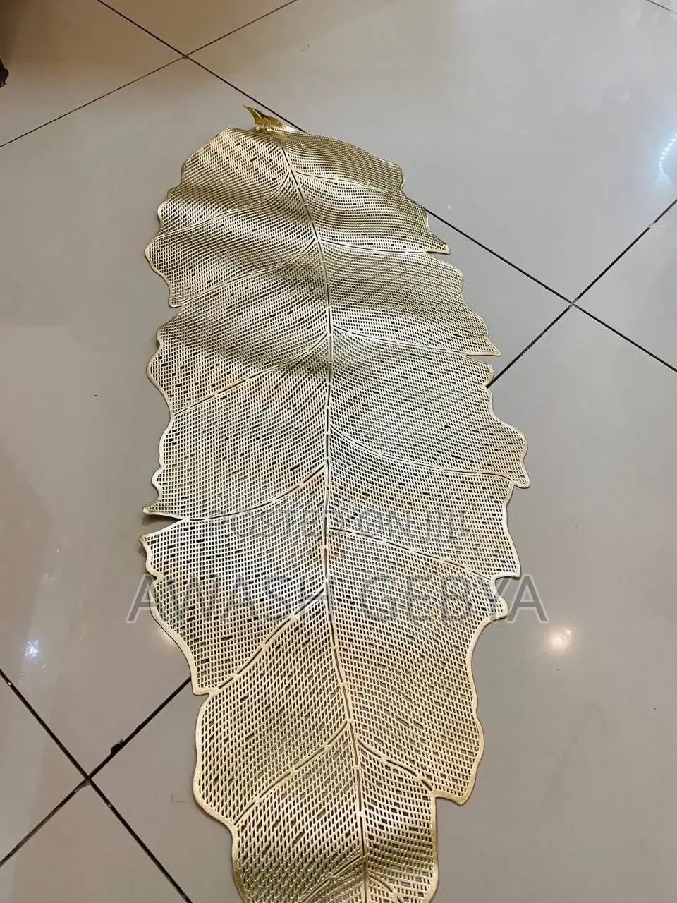 ለገና ስጦታ(Christmas Gift) Golden Leaf Pattern Table Runner