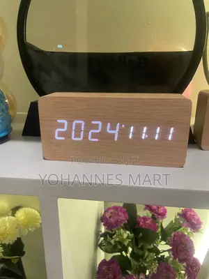 Photo - ለገና ስጦታ(Christmas Gift)Digital Table Wooden Desktop Clocks