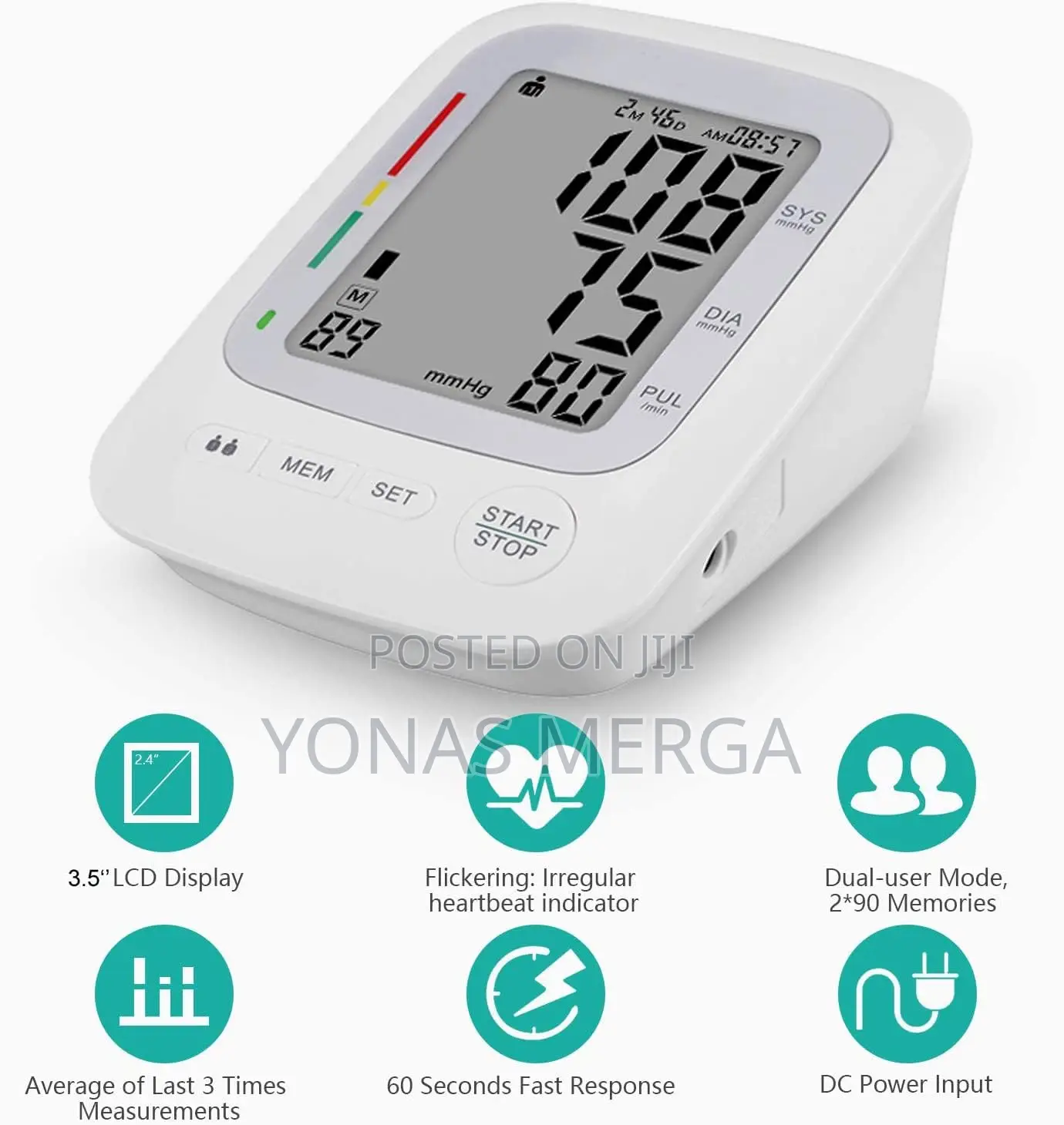 Yuwell YE660D Bp Measurement头blood Pressure Monitorግፊት መለኪያ