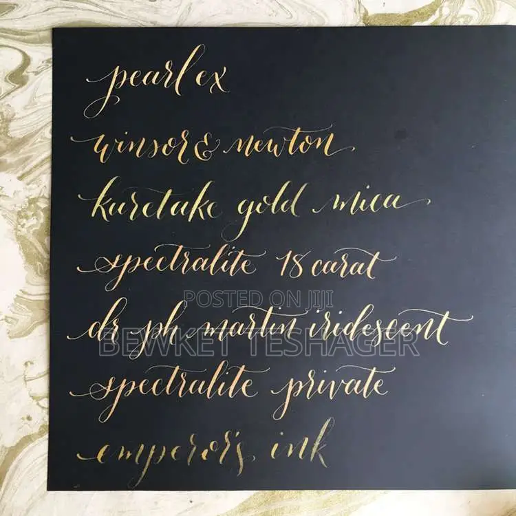 Gold Ink Calligraphy