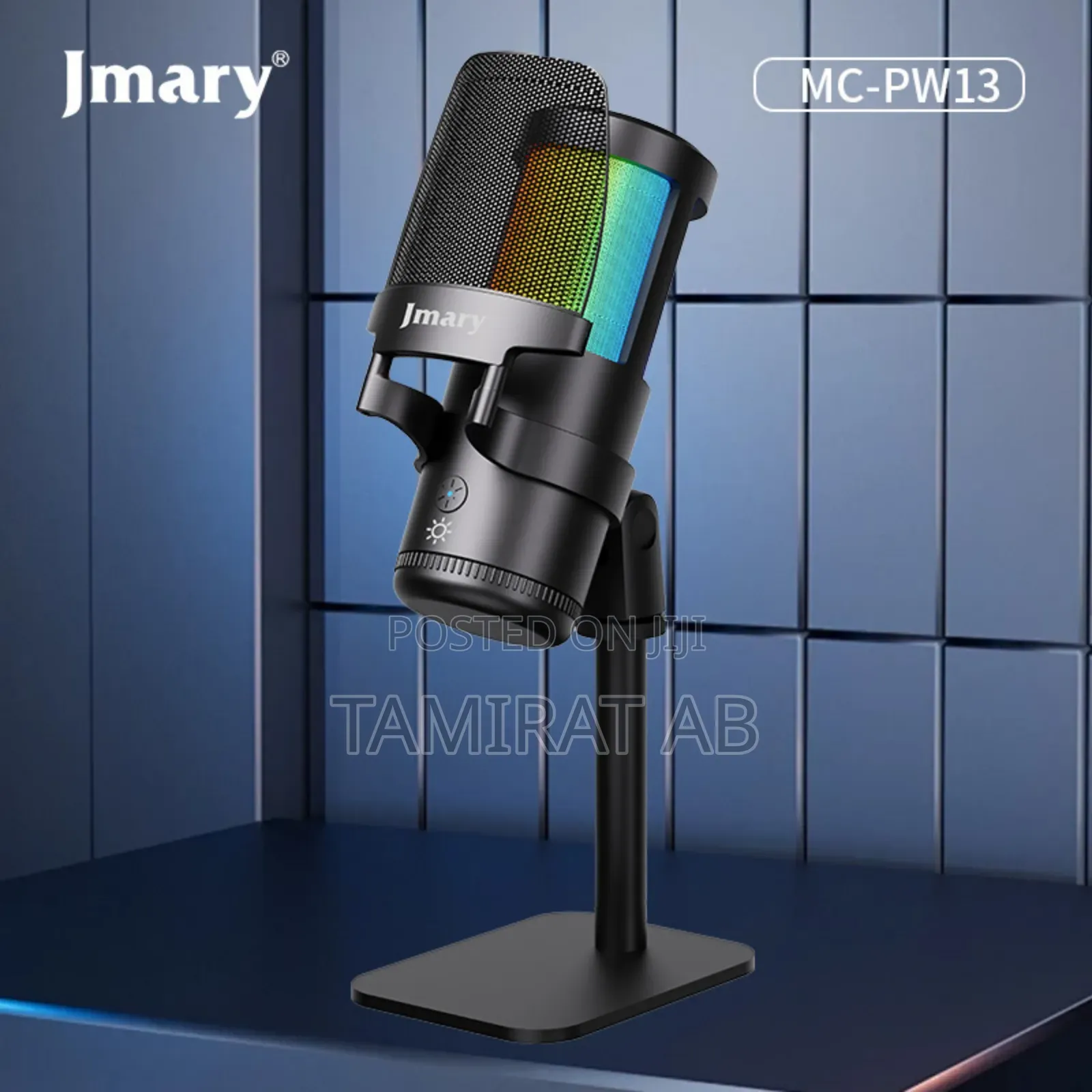 JMARY MC-PW13 RGB Light Plug and Play Desktop USB Microphone