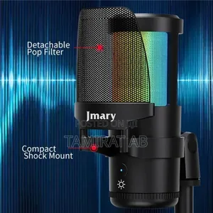 JMARY MC-PW13 RGB Light Plug and Play Desktop USB Microphone