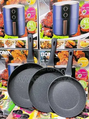 Photo - Momcook 3pcs ሴራሚክ #መጥበሻዎች Fry Pan Set