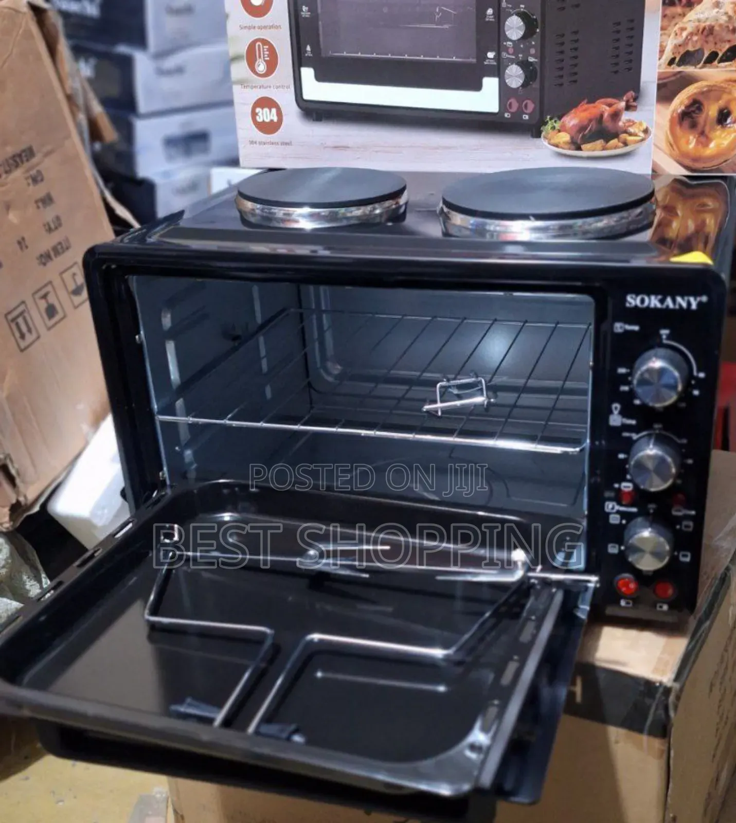 Sokany Electric Oven 
Capacity 40 Liter With 2 Stove