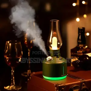 Rechargeable Vintage Lamp Humidifier_with Colorful Atmosphere Light