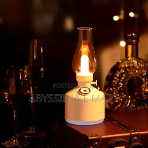 Rechargeable Vintage Lamp Humidifier_with Colorful Atmosphere Light