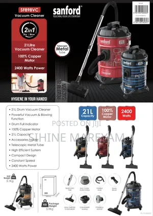 SF898VC Black Vacuum Cleaner 21L Drum Vacuum Cleaner.