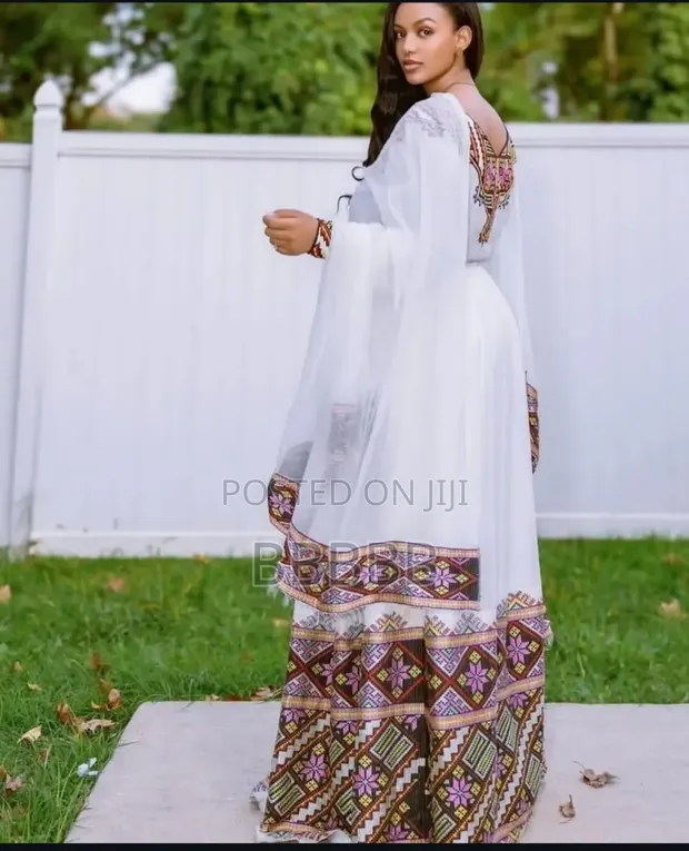 slim fit dress slacks Elegant Habesha Dress Lemon Color Embroidery Habesha Libs L main image 0