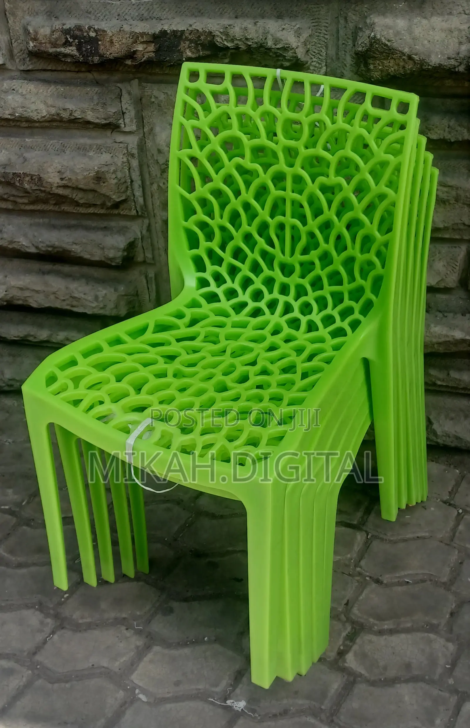 Lemon Green Mesh Plastic Chair for Cafe | Plastic Chairs