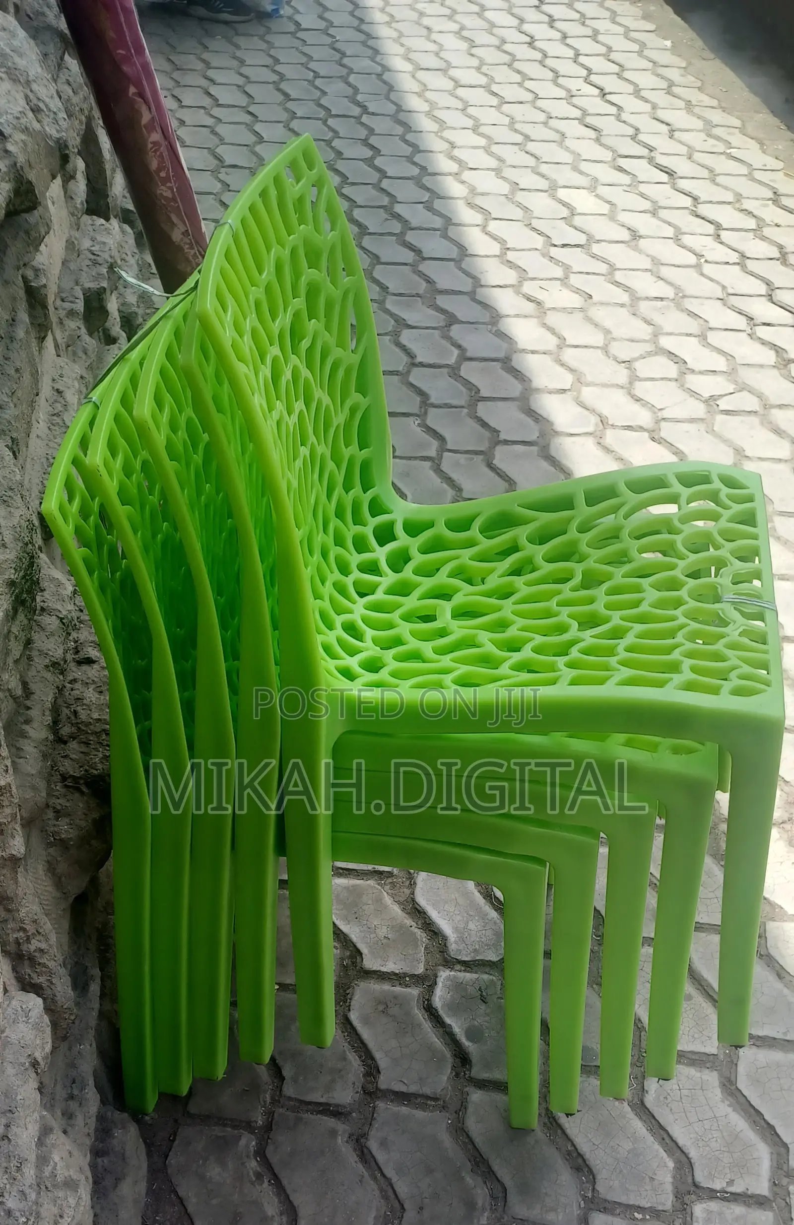 Lemon Green Mesh Plastic Chair for Cafe | Plastic Chairs