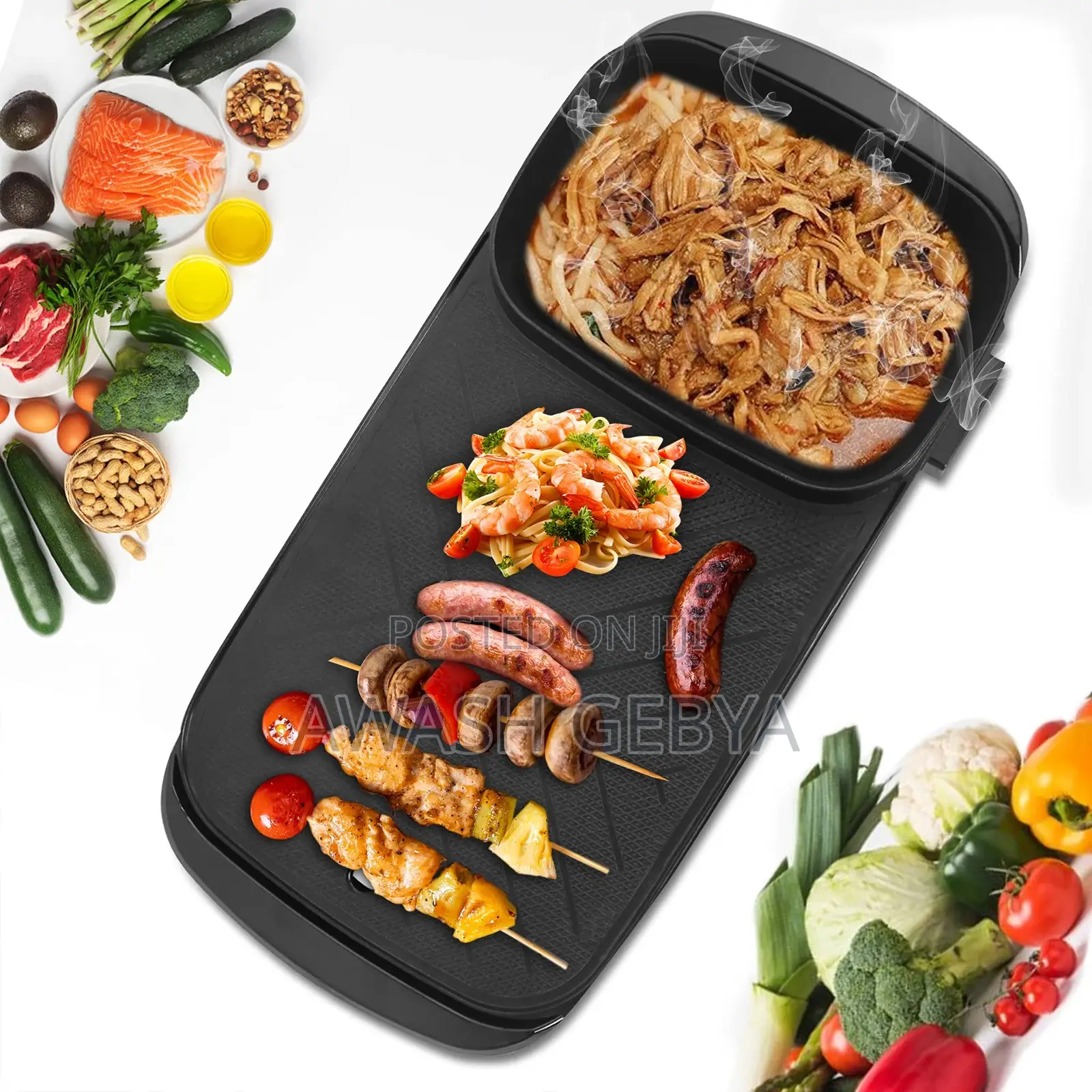 Non-Stick 2in1 BBQ Grill Hot Plate