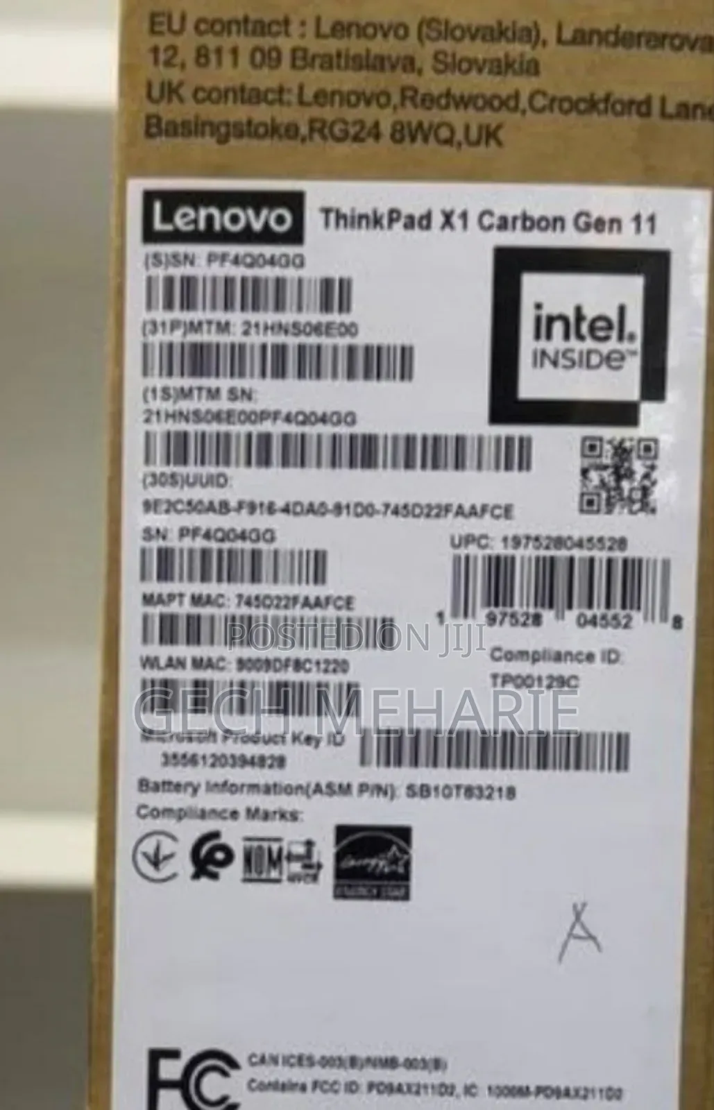 New Laptop Lenovo ThinkPad X1 Carbon 32GB Intel Core I7 SSD 1T