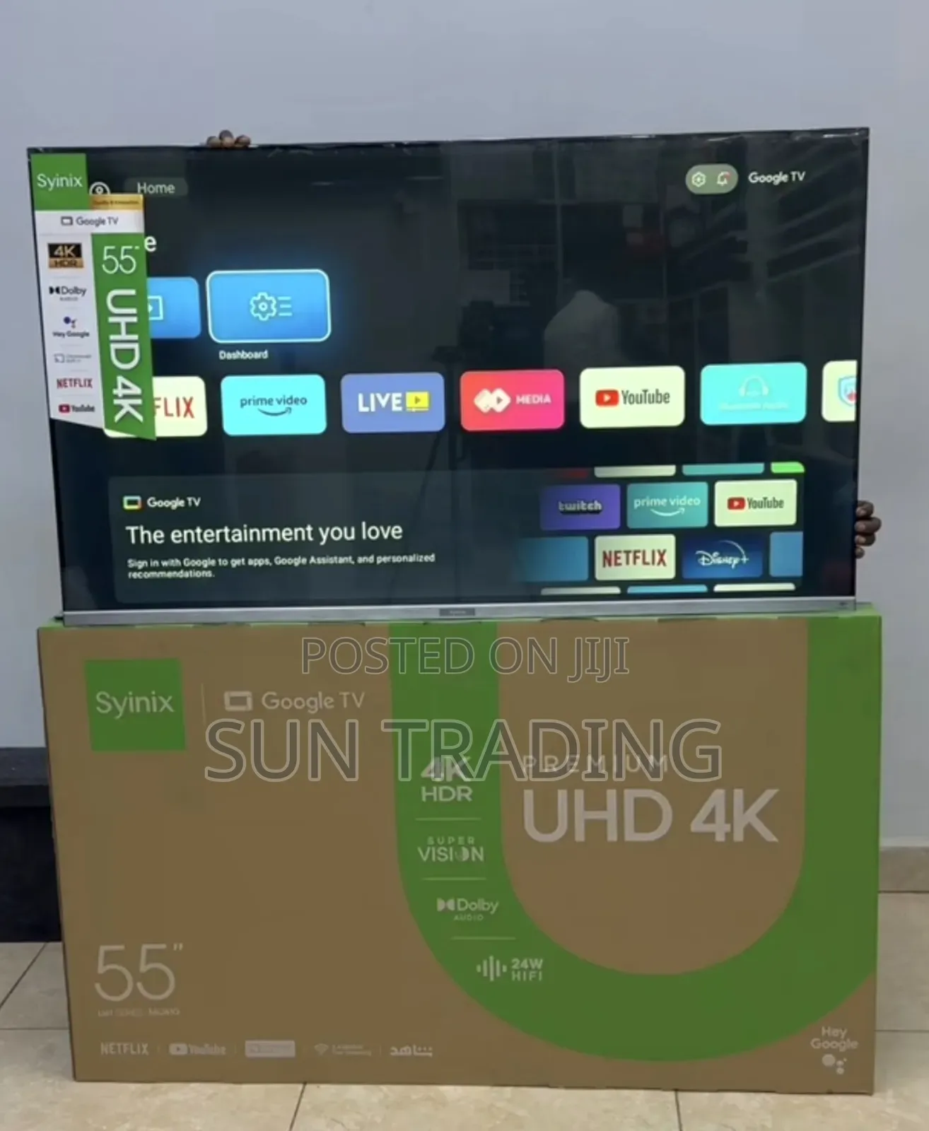 Syinix 55" Premium Uhd Smart Frameless Television