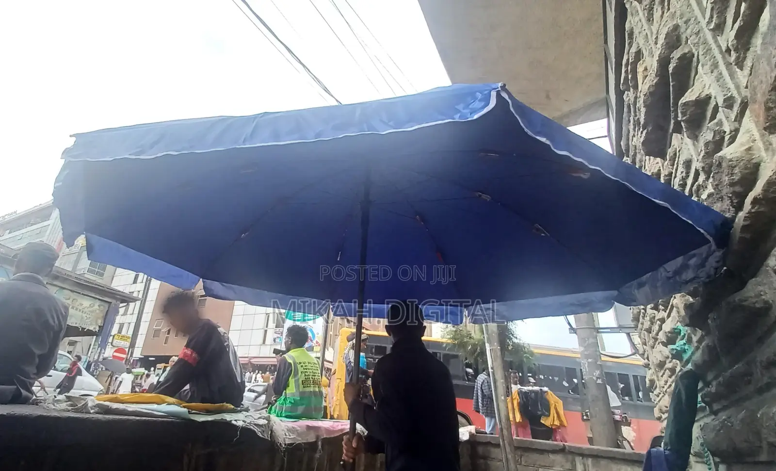 Blue 3m Double Layer Extra Wide Table Umbrella | Cafe Umbrella