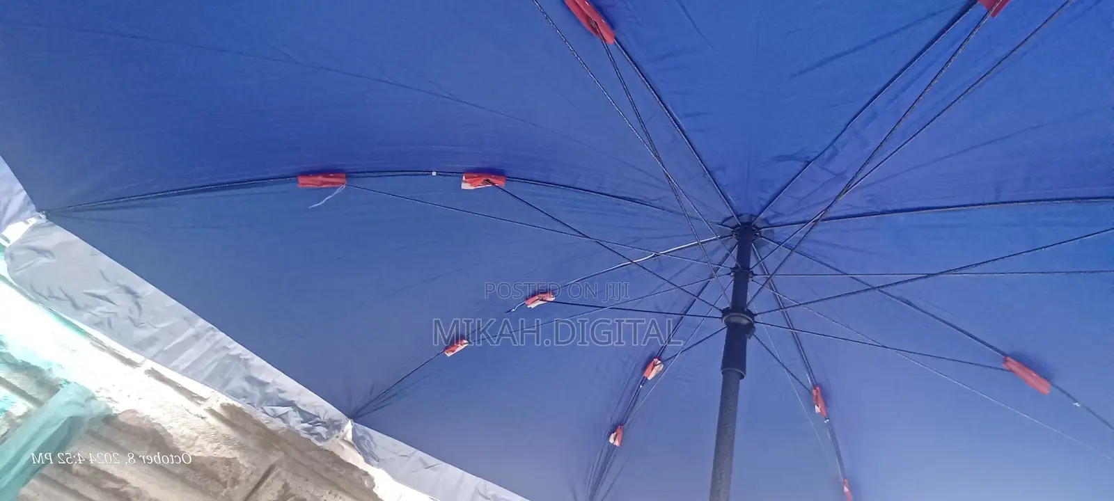 Blue 3m Double Layer Extra Wide Table Umbrella | Cafe Umbrella