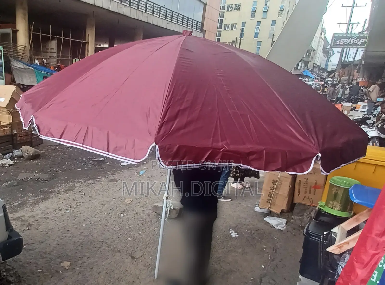 Burgundy 3m Double Layer Table Umbrella | Cafe Umbrella