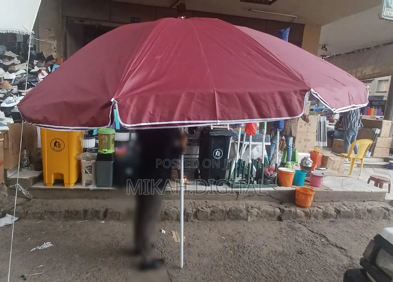 Burgundy 3m Double Layer Table Umbrella | Cafe Umbrella