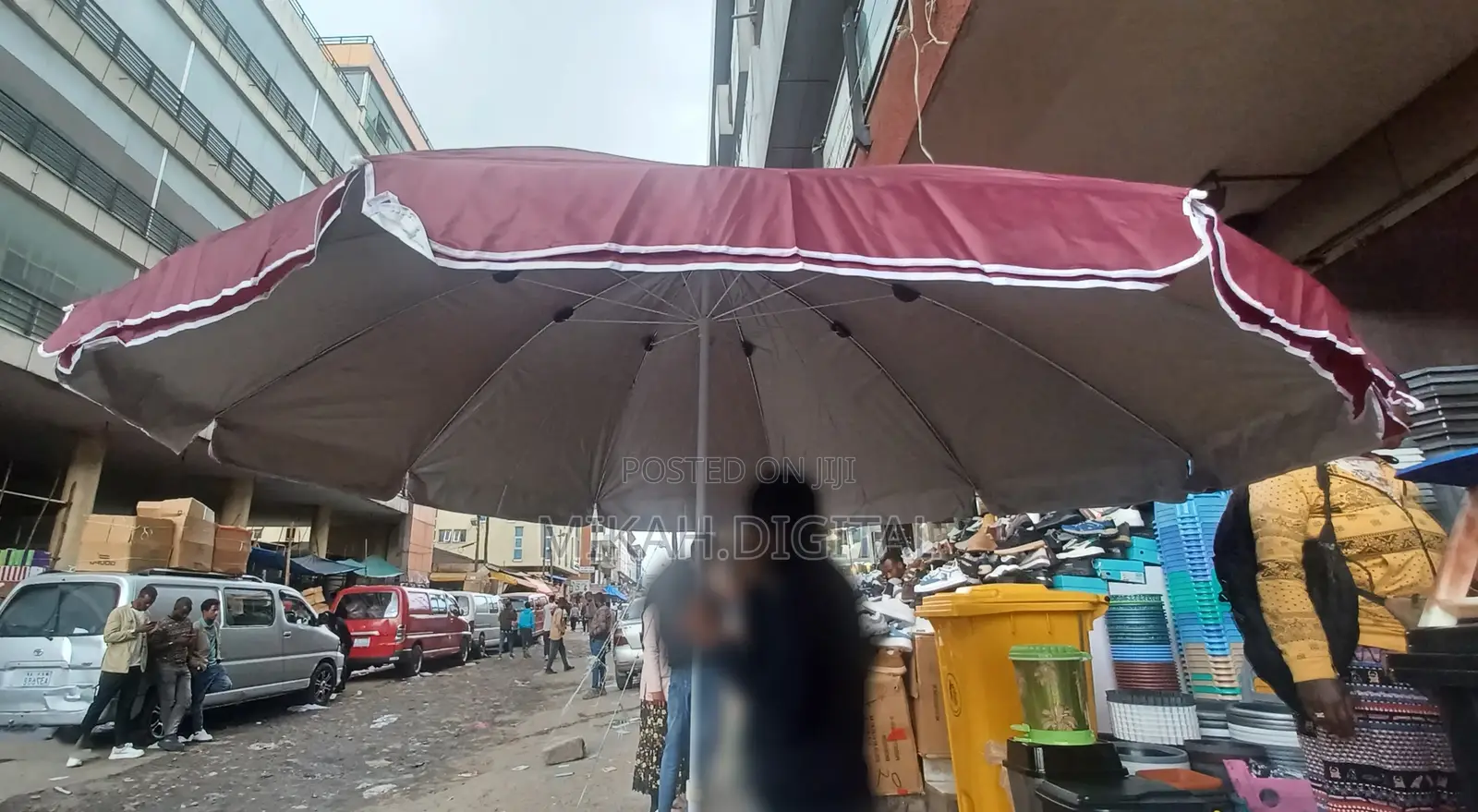 Burgundy 3m Double Layer Table Umbrella | Cafe Umbrella