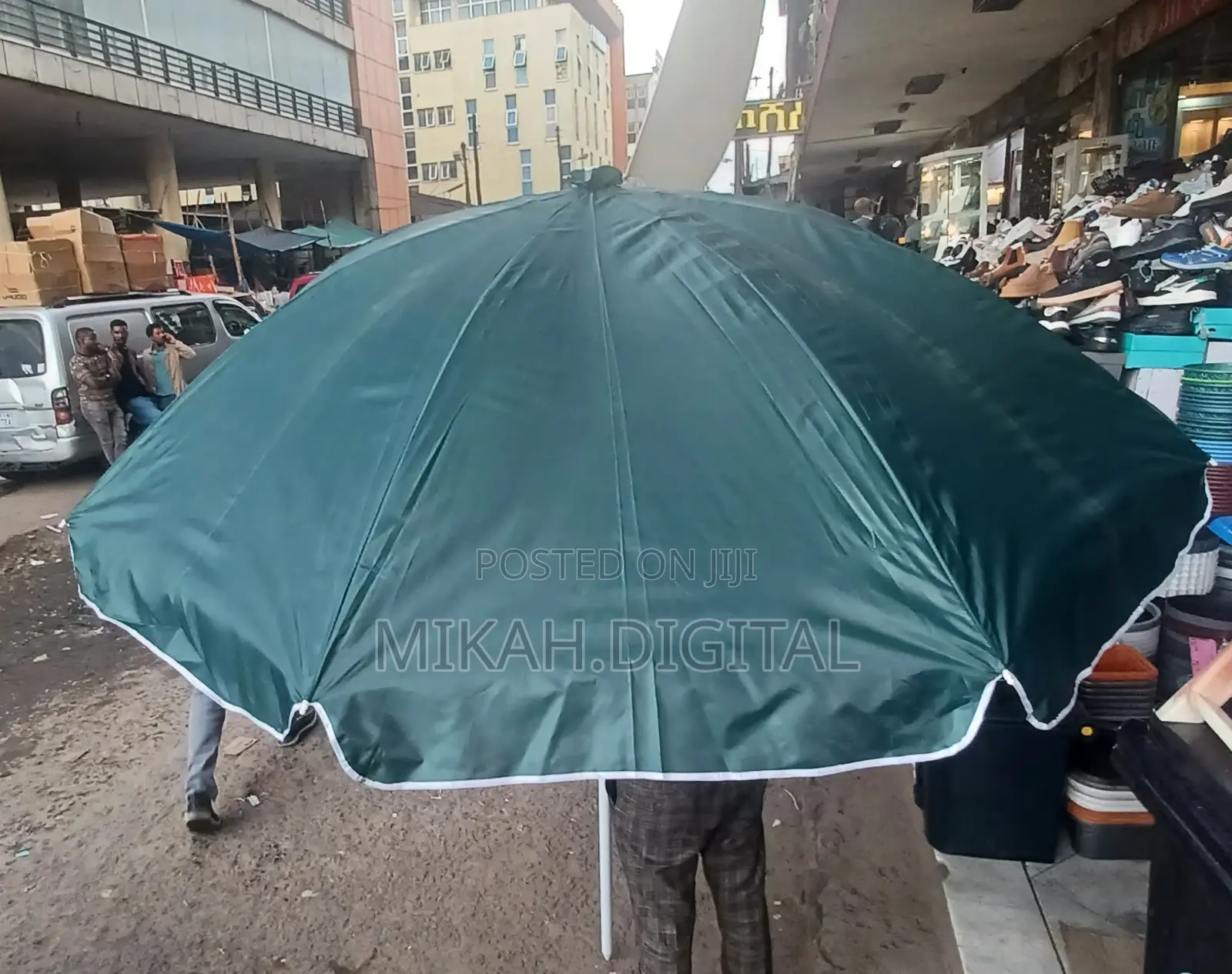 Green 2m Single Layer Umbrella for Cafe | Table Umbrella