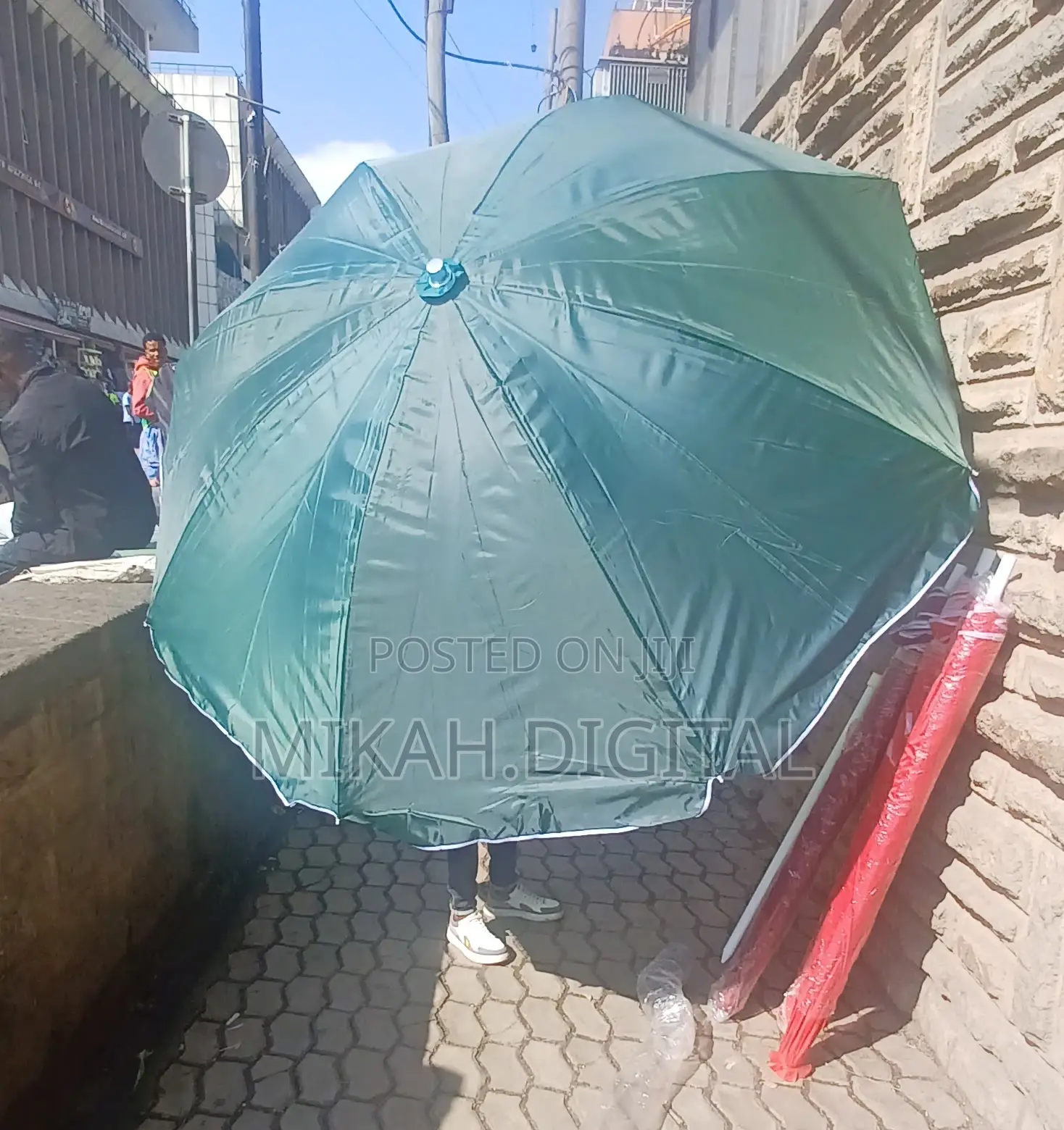 Green 2m Single Layer Umbrella for Cafe | Table Umbrella