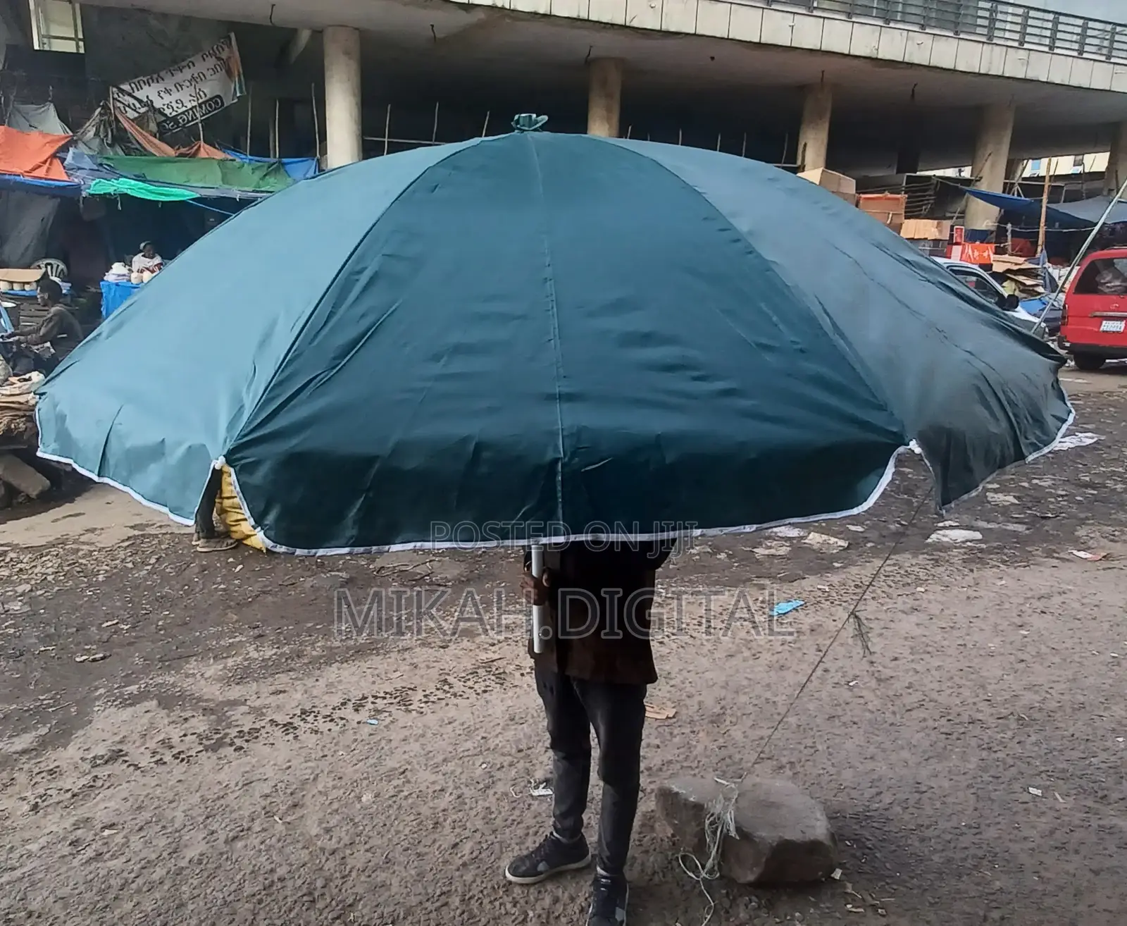 Green 2m Single Layer Umbrella for Cafe | Table Umbrella