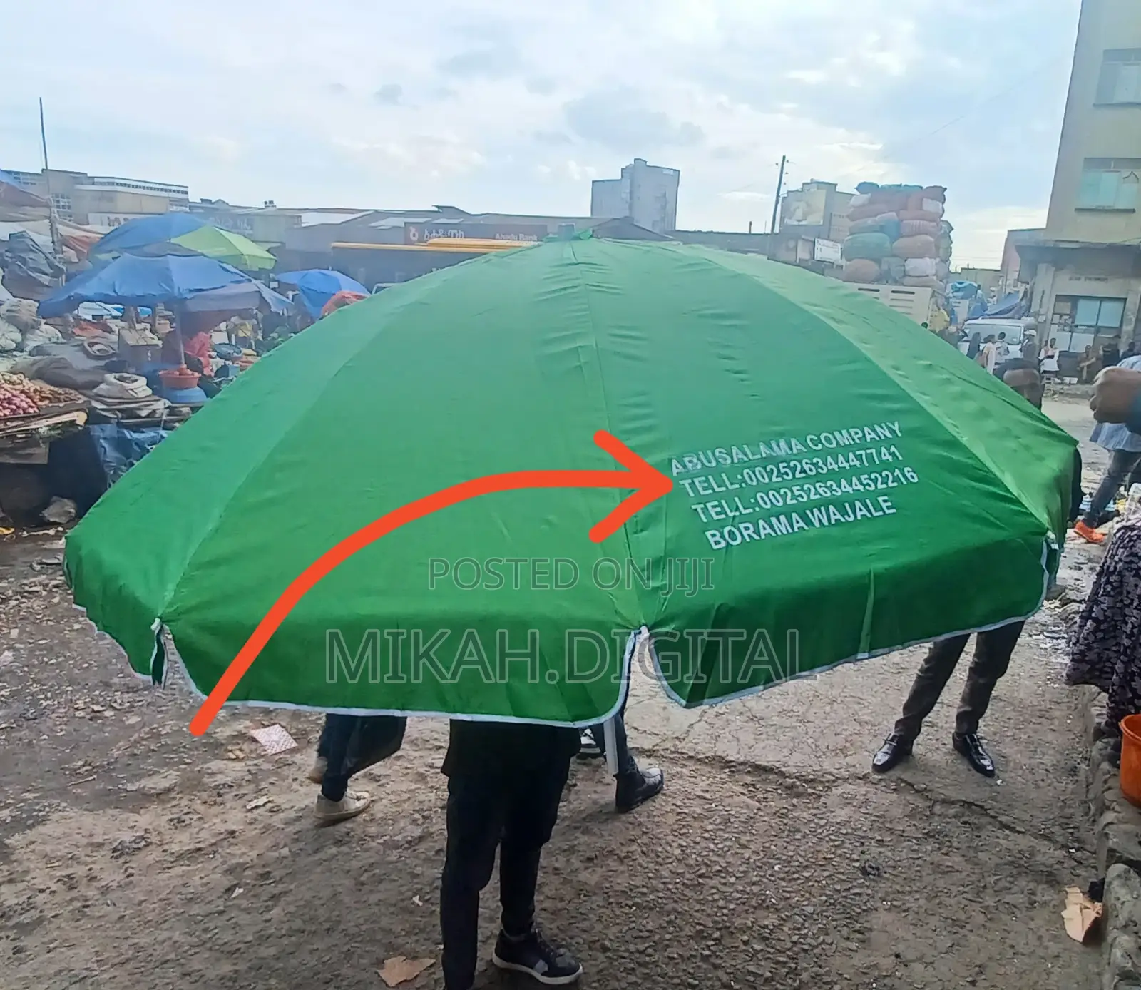 2m Double Lemon Green Cafe Umbrella With Random Print | Table Umbrella