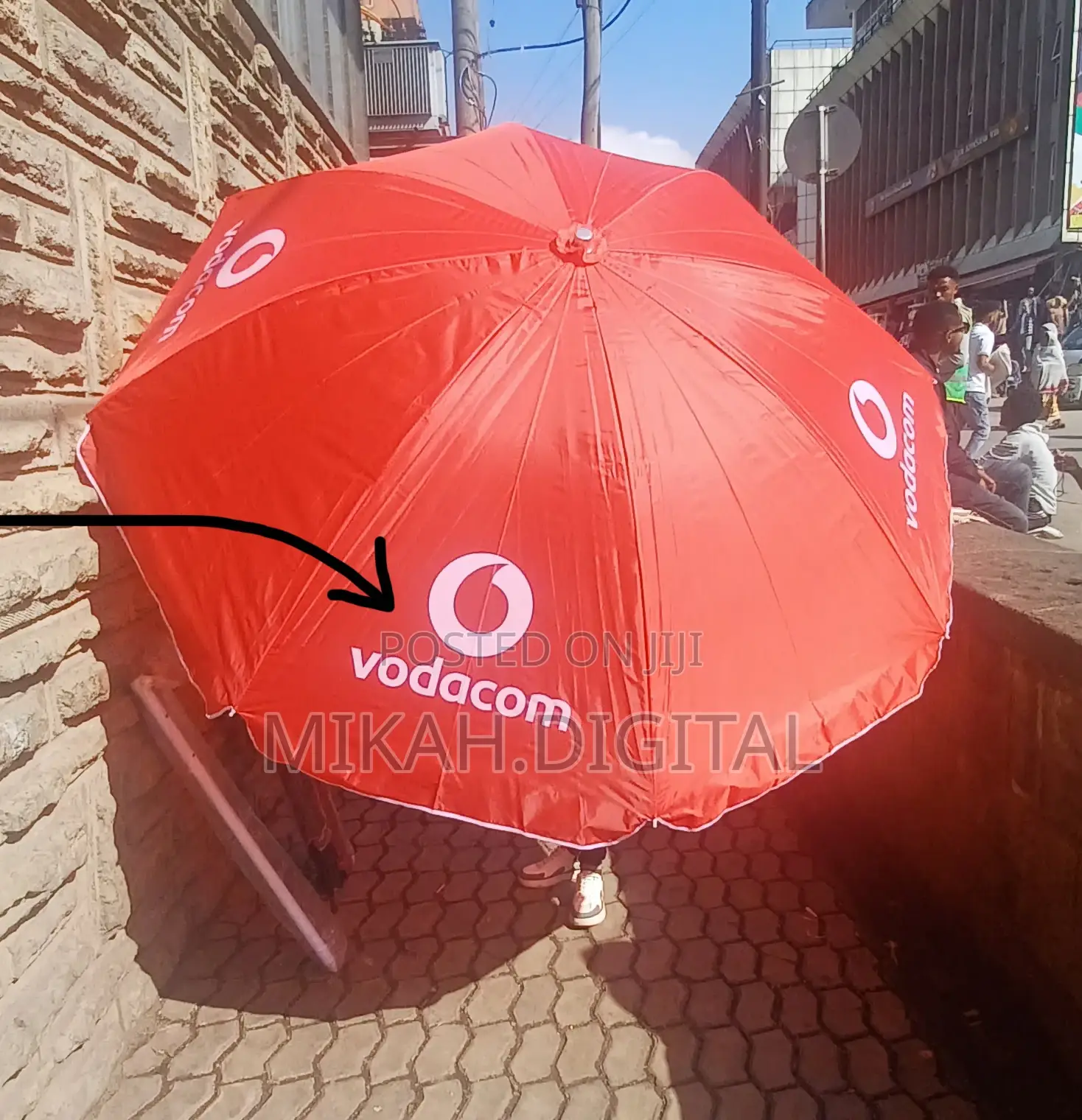 2m Single Layer Cafe Umbrella With Random Print