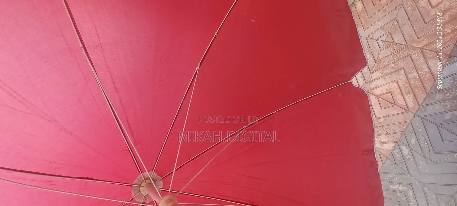 Red 2m Single Layer Cafe Umbrella | Table Umbrella