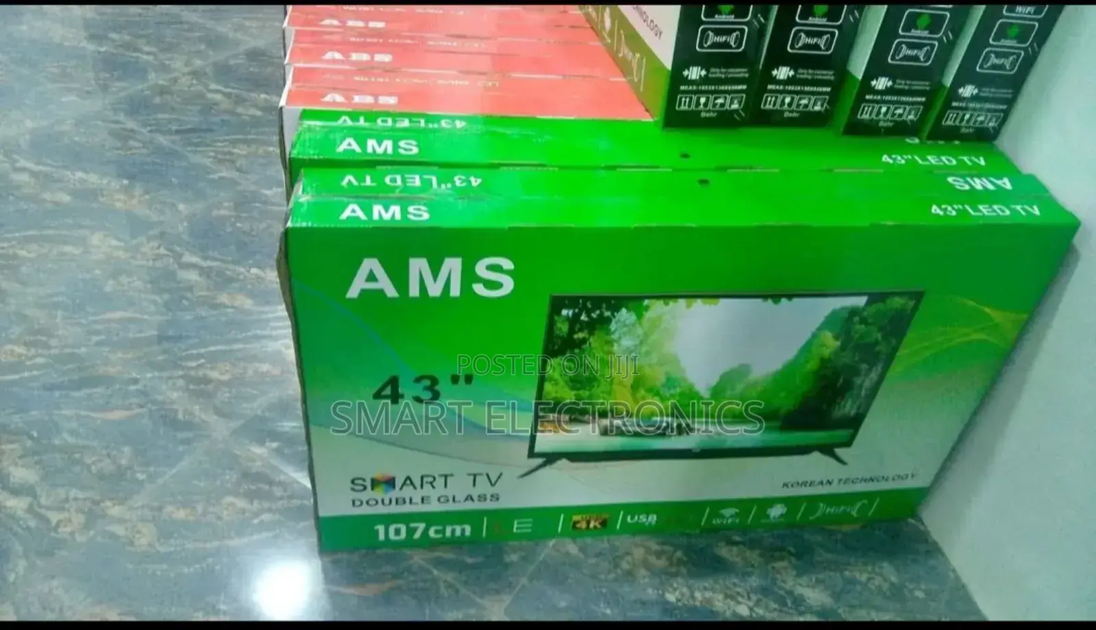 Ams 43 Inch Tv Double Glass Smart Uhd Tv