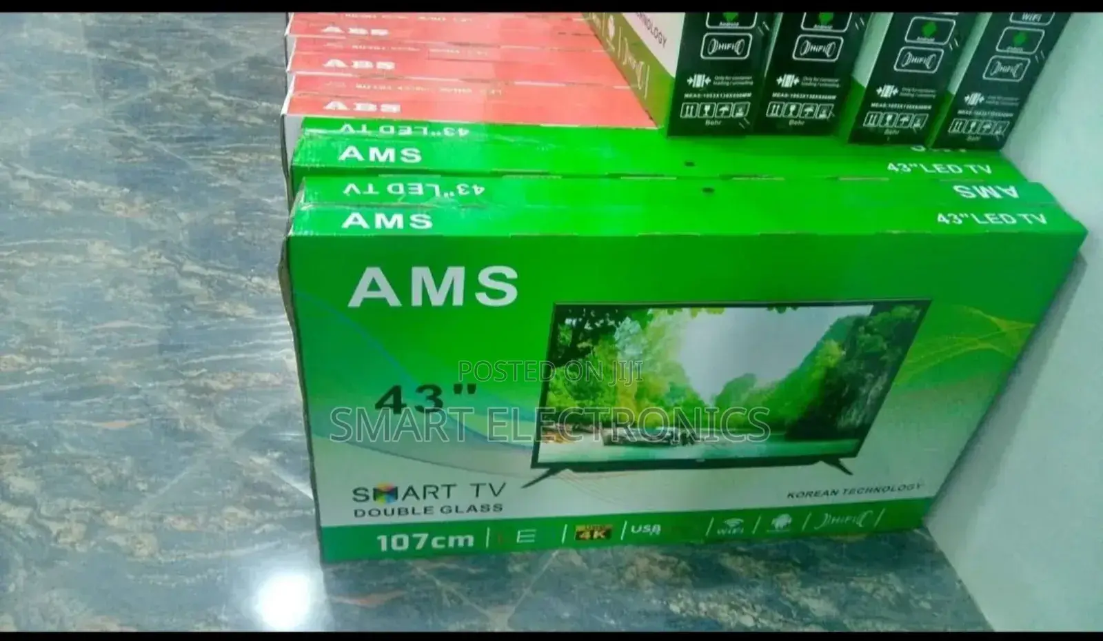 Ams 43 Inch Tv Double Glass Smart Uhd Tv