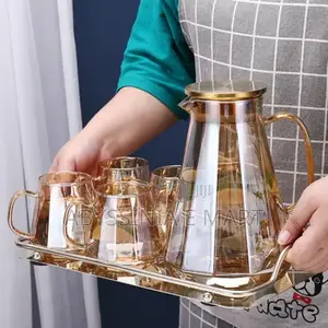 350 Ml ስድስት መጠጫ ብርጭቆ 7 Pcs Glassware Set