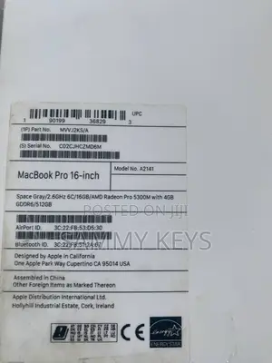 New Laptop Apple MacBook Pro 2019 16GB Intel Core I7 SSD 512GB