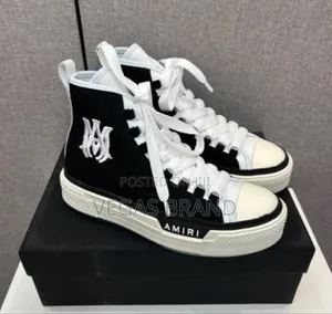 Photo - AMIRI Court High Top Black White Super Master Quality Shoes