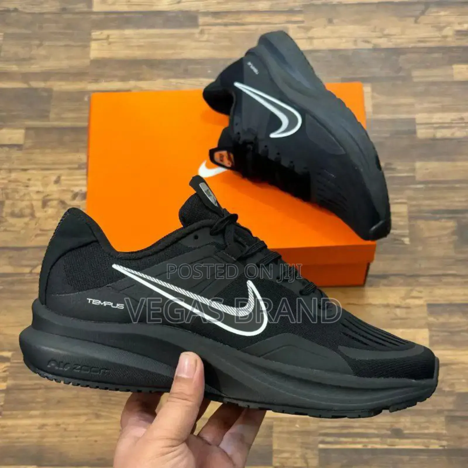 Nike Tempus Zoom Running Triple Black Master Quality Shoes