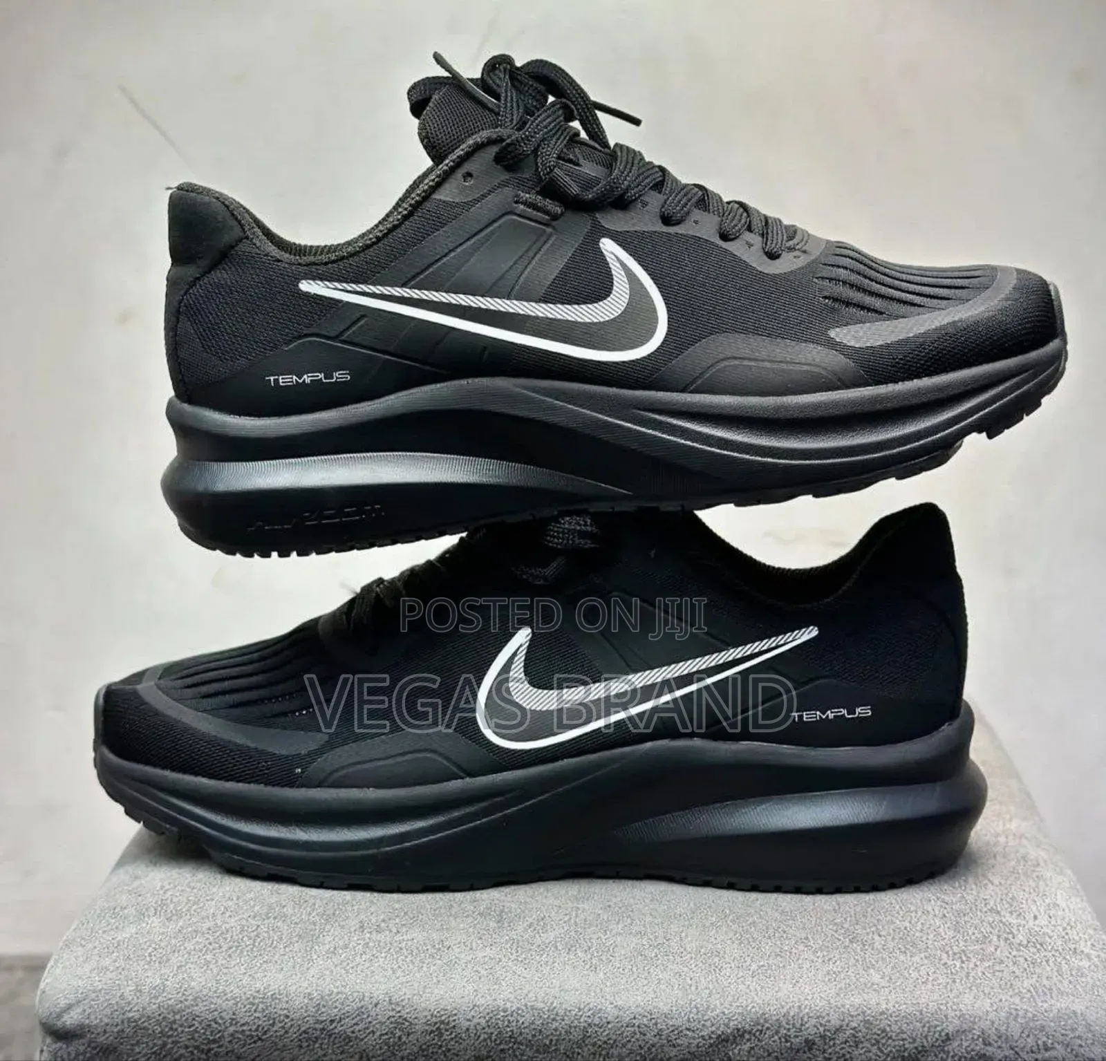Nike Tempus Zoom Running Triple Black Master Quality Shoes