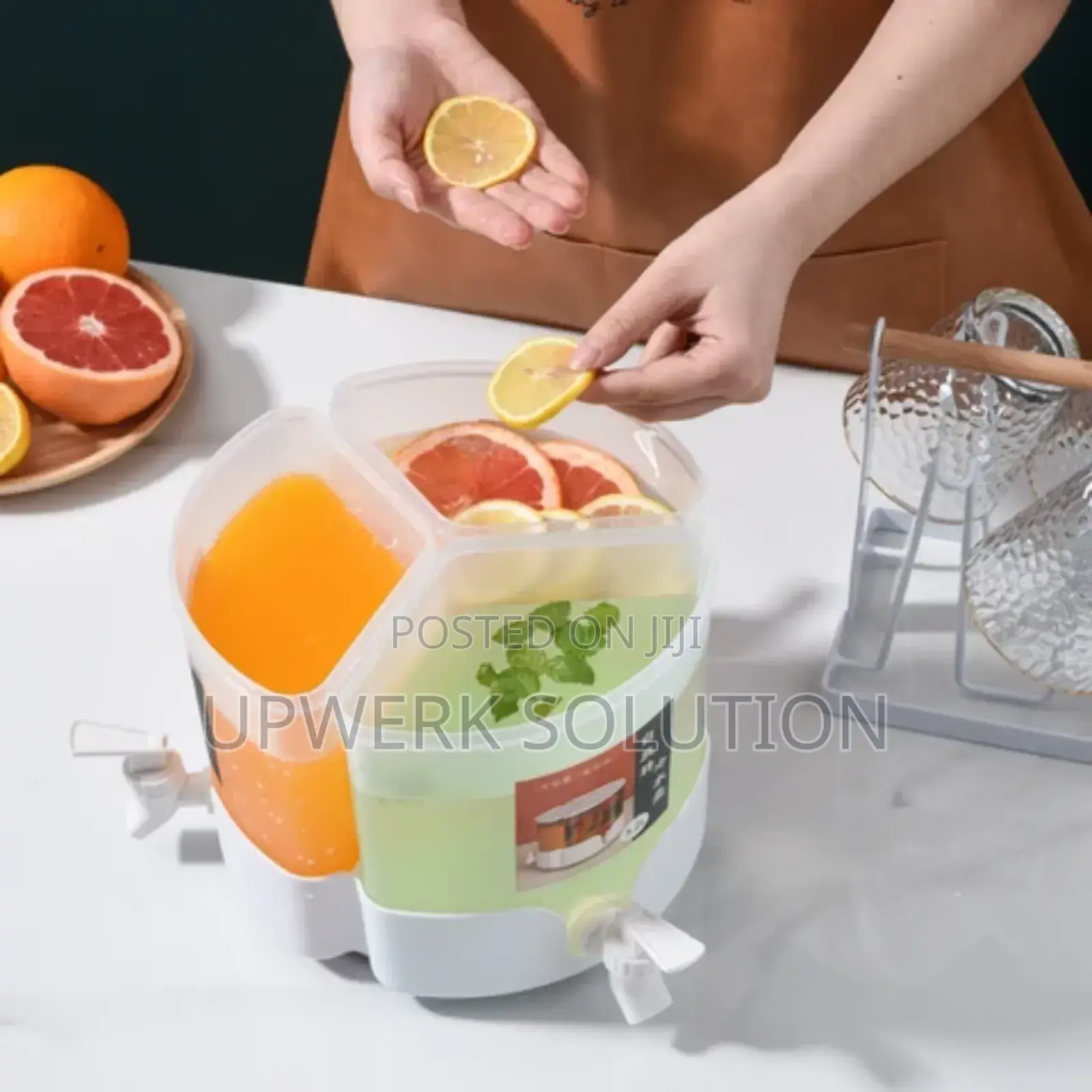 Plastic Drink Dispenser Cold Water Kettle 3 Grids