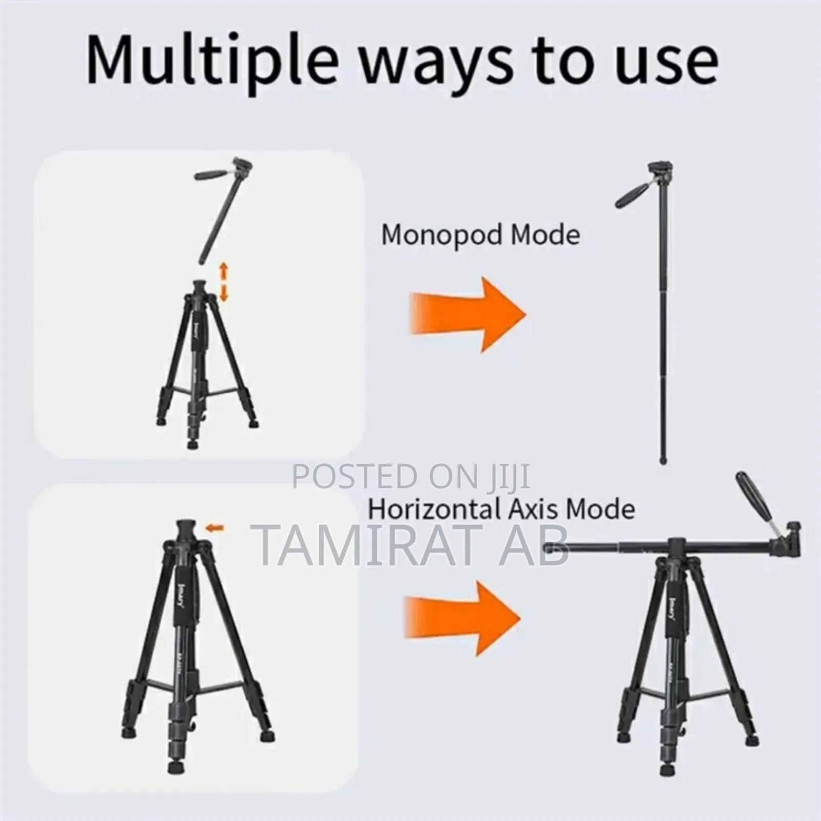 Jmary Kp-2274 Horizontal Axis Multi-Functional Pro. Tripod