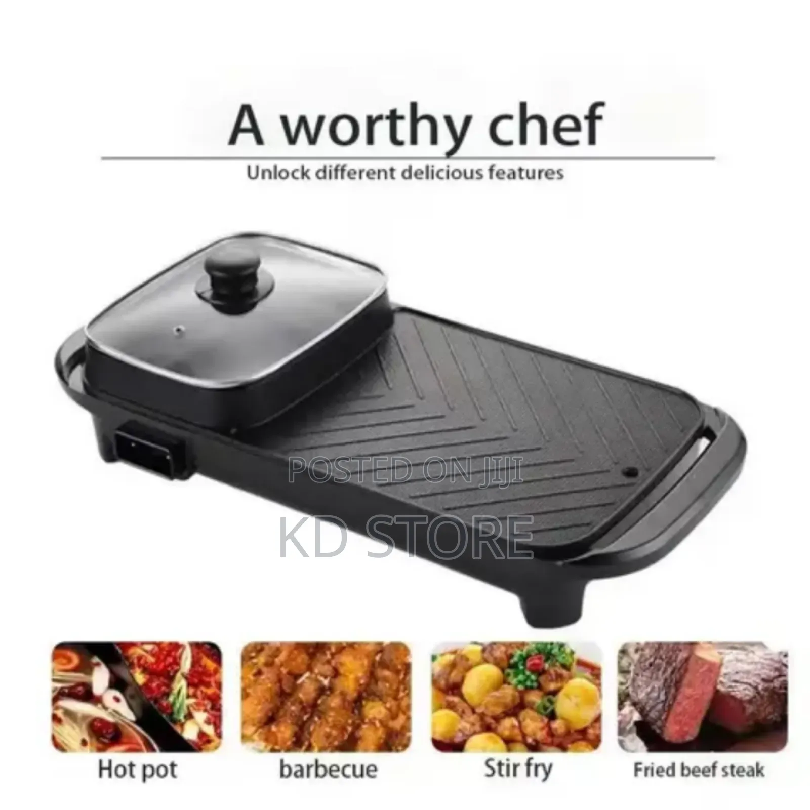 Non Stick 2in1 BBQ Grill and Hot Plate
