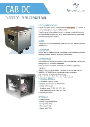 HVAC Centrifugal High Pressure Fan