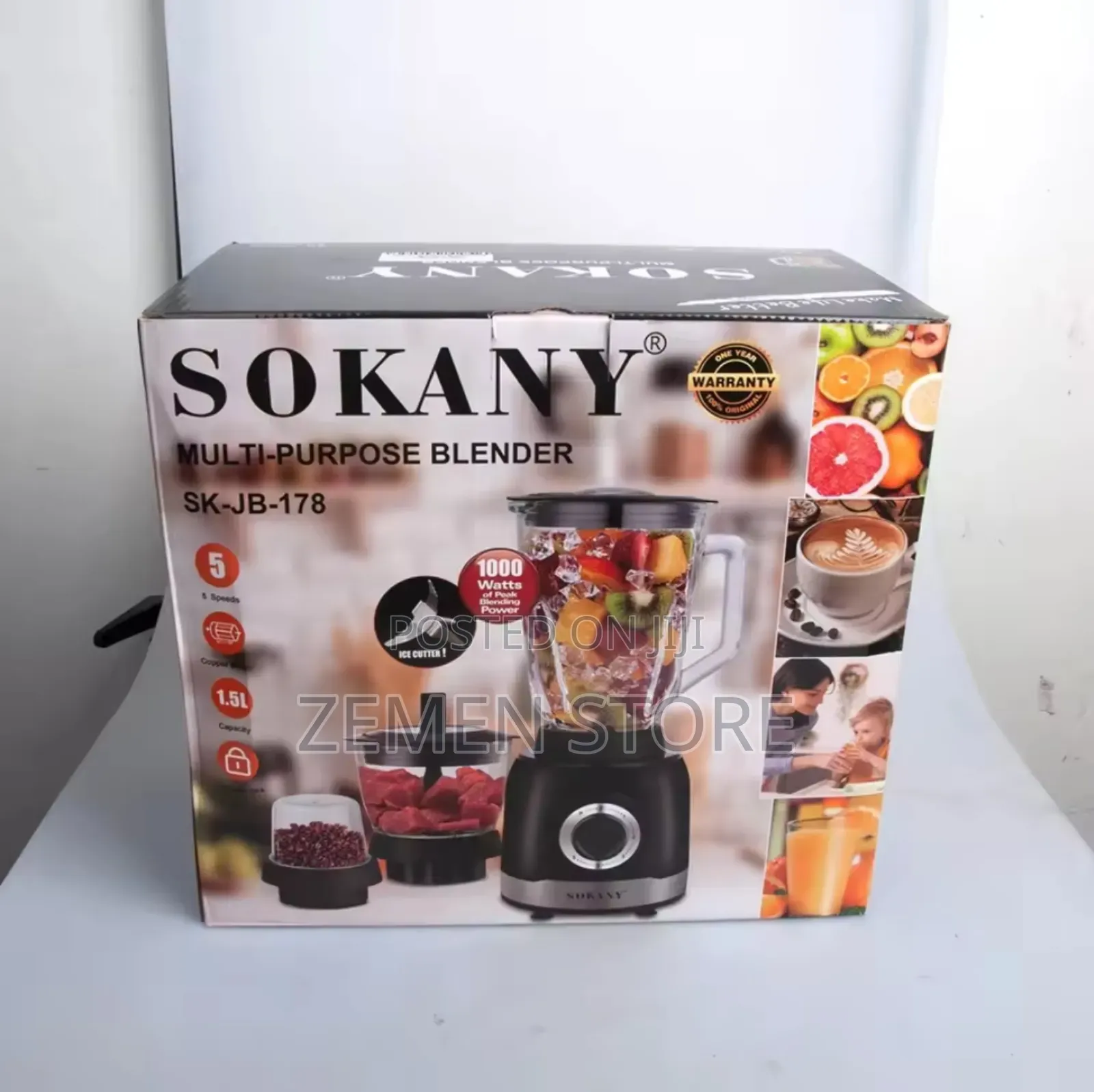 SOKANY 3-in-1 Blender Grinder Juicer – Durable Versatile
