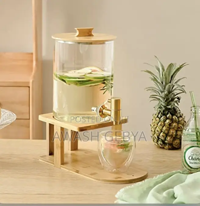 3.6L Glass Dispenser Jar With Bamboo Stand or Stainless Stee